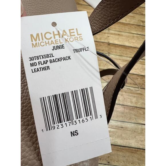 Michael Kors Junie Medium Pebbled Leather Backpack Truffle 30T8TX5B2L NWT main image 15